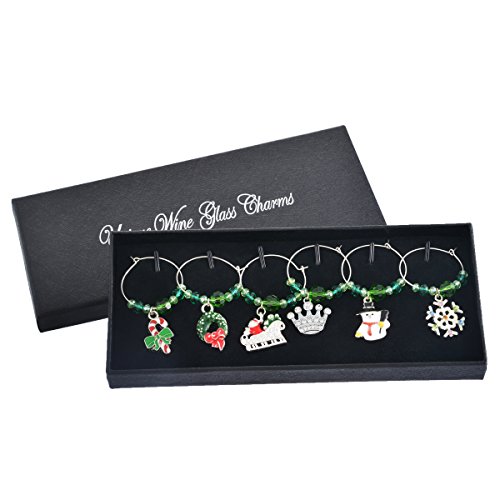 Mixte marque verres avec pendentif de noël enam...