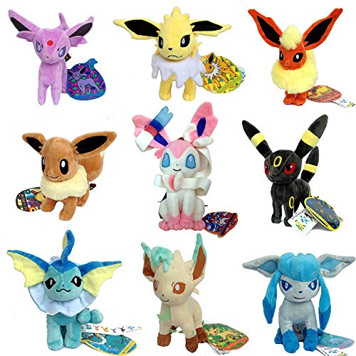Un lot de 9 pièces eeveelution sylveon Pokemon ...