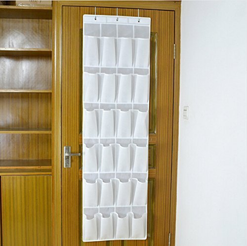 Colleer colleer® Pratique ordre Systèmes à la porte avec 24 poches/étagère, hängeorganizer, porte, armoires à chaussures Rangement suspendu multifonctions sac de rangement Weiß 0744430947657 (0744430947657)