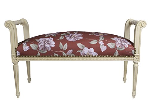 Derrys derrys Ivoire Normandie Tabouret de fenêtre avec motif floral, bois, ivoire/rouge code EAN 0744750462236 