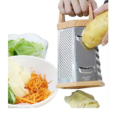 YIJIA yijia Boîte en acier inoxydable Râpe, Râpe à Technologie Surface Glide & Râpe à légumes avec espace de rangement Boîte pour une cuisine + gift-4 Face pour les légumes, les fruits code EAN 0744750616240 