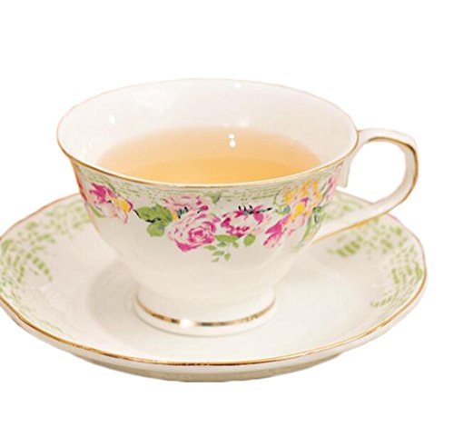 ufengke?-ts Après-Midi Tasse Et Assiette Européenne Porcelaine D'os Fleur Peinte,Fleur Rose 0746060572018 (0746060572018)