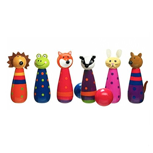 - woodland amis en bois de quilles en bois