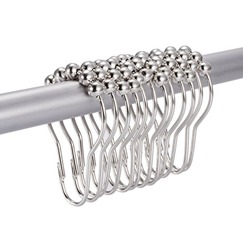 BlueFire bluefire Lot de 12 Pièces en Acier Inoxydable Anneaux de rideau de douche Chrome poli sans friction de rideau de douche Crochets 0746704867630 (0746704867630)