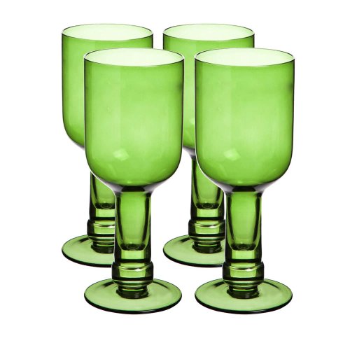 Bouteille en verre recyclé Vert Lot de 4 verres...