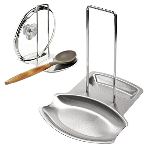 Repose-cuillère En Acier Inoxydable – Finition Brossée Noire – 25 X 9,5 Cm – Pour Cuillère, Louche, Spatule