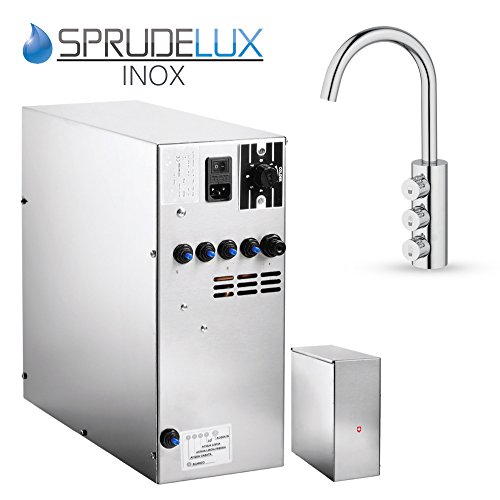 Neues Wasser Group Sous l'eau potable Système de table sprude Lux inox sans filtre unité avec 3 voies Robinet supplémentaires. gazéifier pour le Budget Privée professionnelle. spritziges Eau Minérale/remous de l'eau directement de la Robinet de cuisine. code EAN 0747726506507 