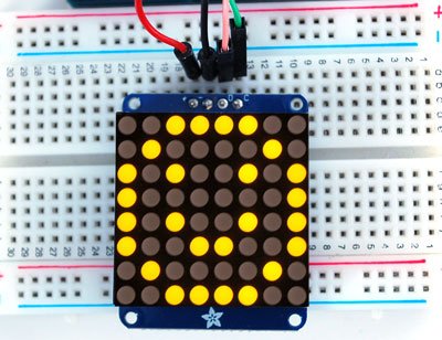 Small 1.2 8x8 led matrix w/i2c backpack - yellow
