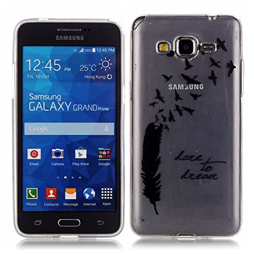 MIQLT Samsung galaxy sm-g530/531f transparent coque, slim bumper en silicone protection en tpu cristal transparent coque silicone gel pour samsung galaxy sm-g530/531f + one anti-poussière plug (w31) code EAN 0748782511306 