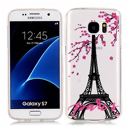 MIQLT Galaxy s7 galaxy s7 transparent coque, slim bumper en silicone protection en tpu cristal transparent coque silicone gel pour samsung galaxy s7 galaxy s7 + one anti-poussière plug (x96) code EAN 0748782513478 