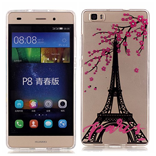 Huawei p8 litetransparent coque, slim bumper en...