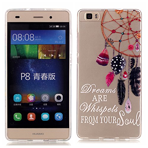 Huawei p8 litetransparent coque, slim bumper en...