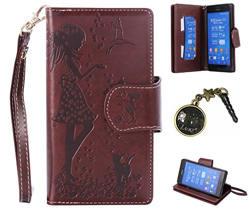 Coque Housse en cuir pour Sony Xperia Z3, PU Cu...