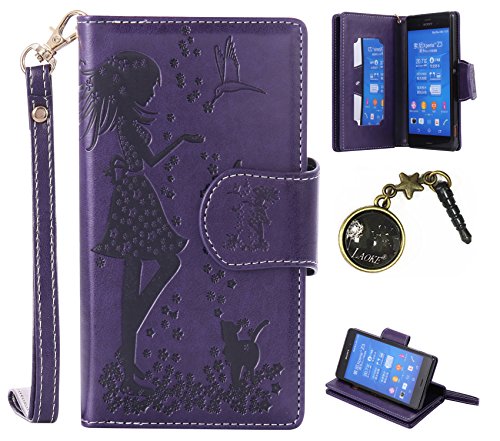 Coque Housse en cuir pour Sony Xperia Z3, PU Cu...