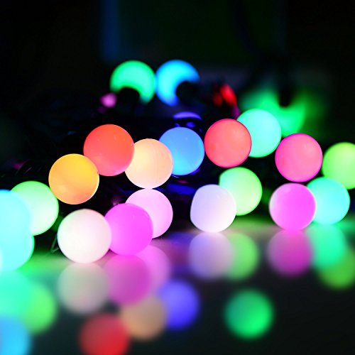 Battery powered 50 led 17ft colorful globe stri...