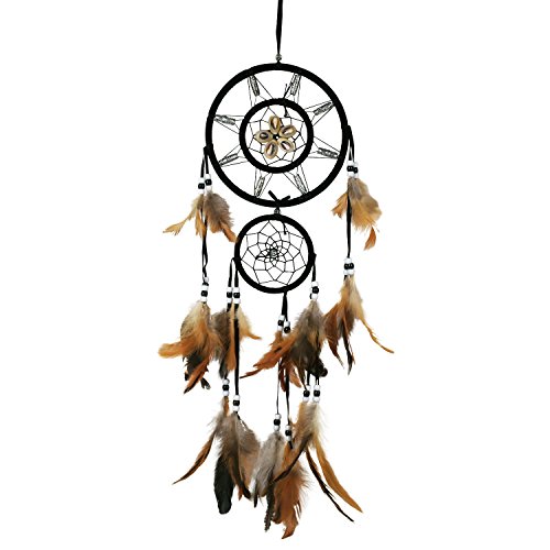 Capteur de rêves coquille net avec la plume nat...
