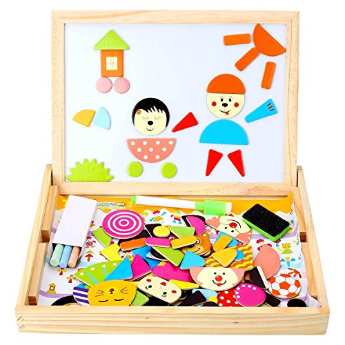 Peradix Double côté dessin toys conseil magnetic puzzle jeux dry erase board chalkboard easel pour imagination enfants 0749110541668 (0749110541668)