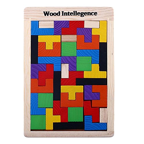 Peradix Colorful wooden tangram brain teaser puzzle tetris preschool imagination intellectuelle educatif bébé enfant kid jouets jouet 0749110541828 (0749110541828)