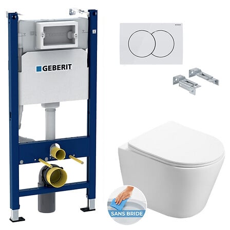 GEBERIT Pack WC Bâti-support + WC Swiss Aqua Te...