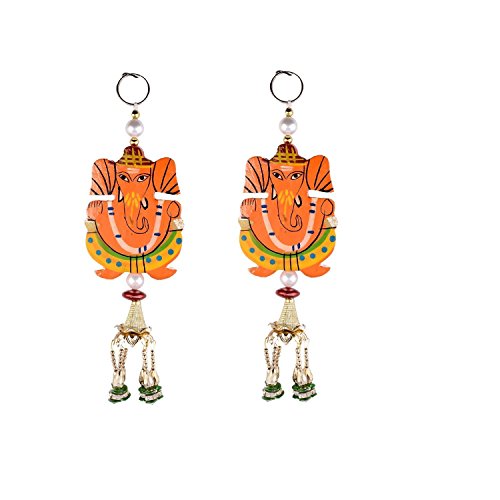 The Hue Cottage Ganesha decorative porte pendaison multicolore meenakari perles de travail porte cantonnière intérieur en bois des articles de cadeau 0750253548414 (0750253548414)