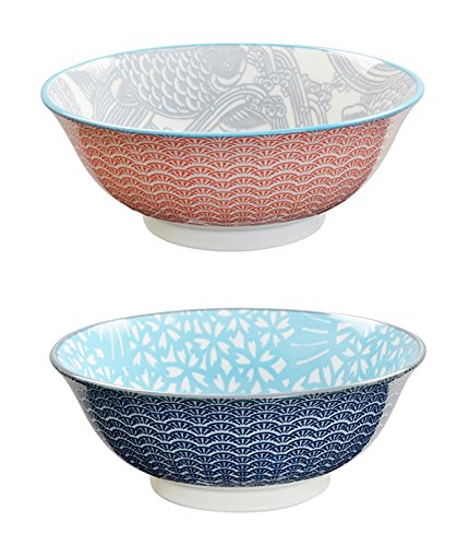 Bol en porcelaine motif shiki - set de 2, diamè...