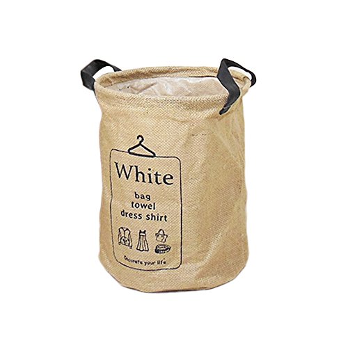 Panier corbeille a linge sale pliable en jute a...