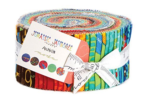 MODA Moda JURASSIC JAMBOREE Jelly Roll 2.5 Precut Cotton Fabric Quilting Strips Assortment Abi Hall 35290JR by Moda Fabrics code EAN 0752106278516 