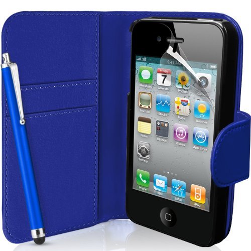 Connect Zone TM Connect Zone® iPhone Étui portefeuille à rabat en cuir PU pour Apple iPhone 5 C + film protecteur d'écran avec chiffon de nettoyage et stylet 0754311337620 (0754311337620)