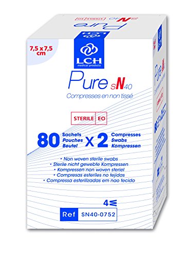LCH Compresse non tissée/stérile 40 g 7,5 x 7,5 cm s/2 0754465320103 (0754465320103)