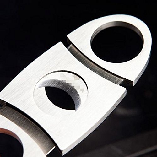 Achievess achievess (TM) en acier inoxydable Argent poche Cigar cutter double lames Couteau Ciseaux Ciseaux 0754769386522 (0754769386522)