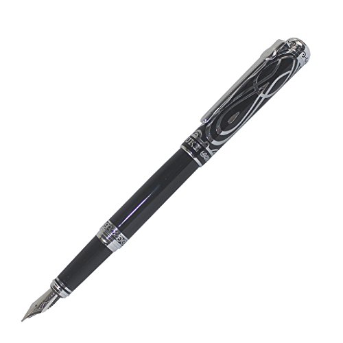 Zoohot Noble Duke black fountain pen silvery Ch...