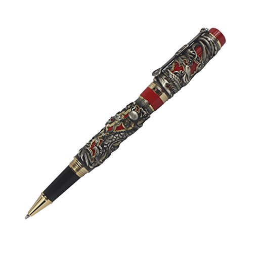 zoohot Zoohot stylo à bille Dragon / loong et phoenix Argent antique et bouchon à vis rouge code EAN 0754970813121 