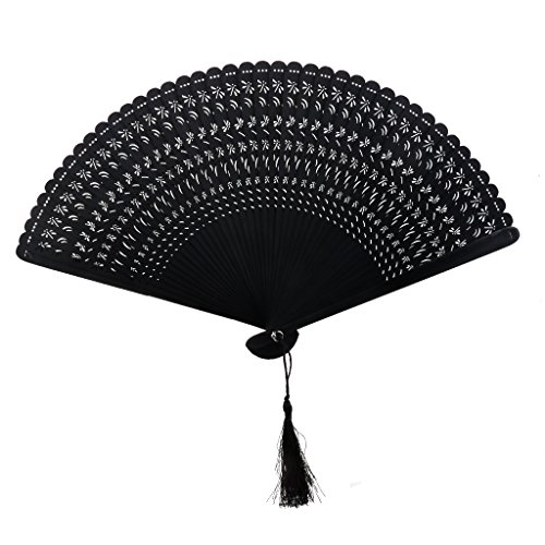 Genérico Eventail en Bambou Motif de Libellule Ajouré Eventail de Poche Cadeau Décoration - Noir code EAN 0755899263882 