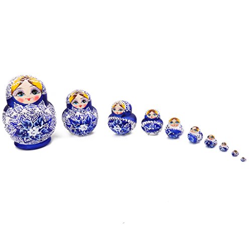 Série de 10pcs Poupées Russes Matriochkas en Bo...