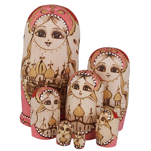 Générique Série de 7pcs Poupées Russes Matriochkas en Bois Peints - Château code EAN 0755899279333 