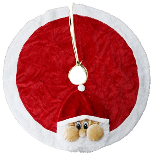 Générique Couvre-pied de Sapin en Peluche Motif de Père Noël 117cm Décoration de Noël code EAN 0755899279913 