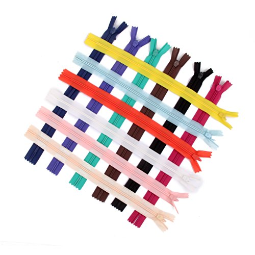 Lot de 50 Fermetures Eclair en Nylon 7'' Couleu...
