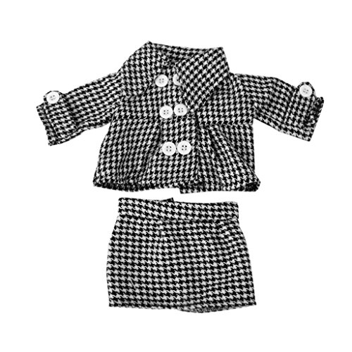 Manteau Noir Et Blanc Vérifié Avec Jupe Pour Am...