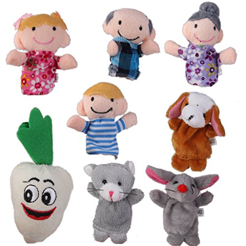 Lot de 8pcs Marionnettes à Doigts Comptine Cont...