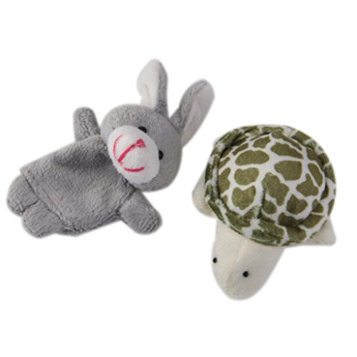 Lot de 2pcs Marionnettes à Doigts Lapin & Tortue