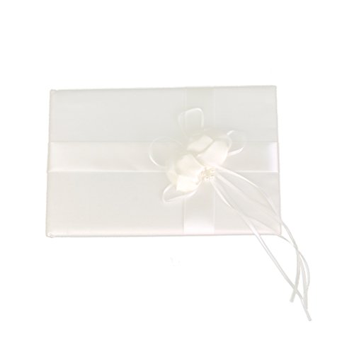 Livre d'or Orné de Satin Fleur Elégant pour Réc...