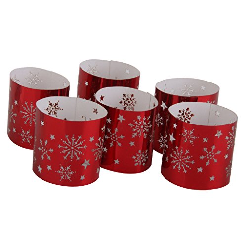 Lot de 6pcs Abat-jour de Bougie à LED Motif de ...