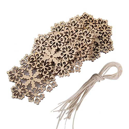 Lot de 10pcs Suspension Flocon de Neige en Bois...