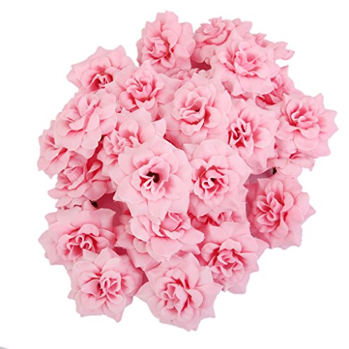 Lot de 50 Rose Artificielle Tête de Fleur Corol...