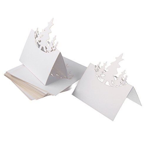 Lot de 50pcs Carte Marque Place Forme de Sapin ...