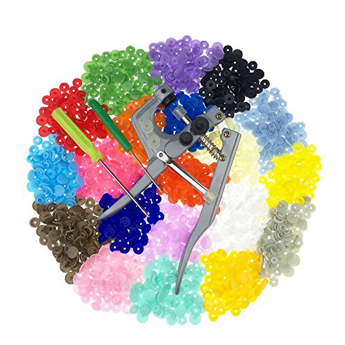 300pcs boutons pressions plastiques avec kit de...