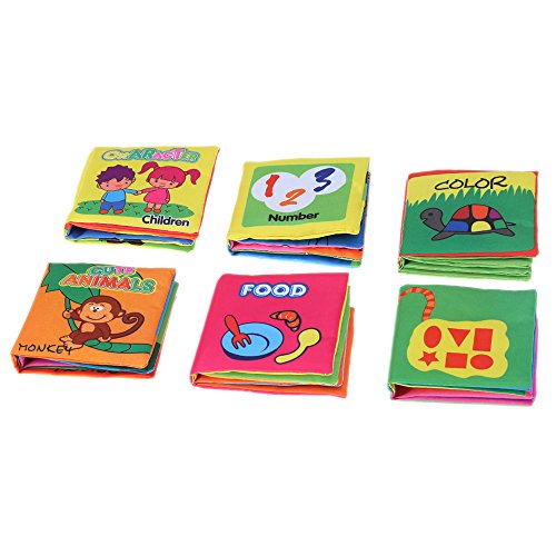 Goolsky Coolplay bébé tissu non toxique livre 6pcs chiffon lavable livre éducation précoce intelligent de jouets pour enfants de l'infant toddler apprentissage 0756910753726 (0756910753726)