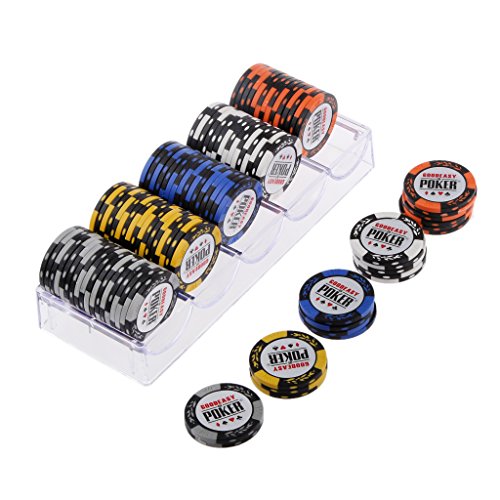 100pcs Jetons de Poker en Argile Coloré Chips P...
