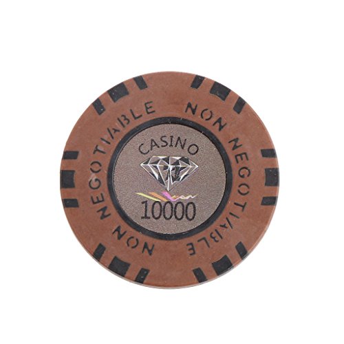 Generic 10pcs 45mm Jetons de Jeu Non Négociable en Argile Diamant Jeton Valeur 1-10000 De Poker Casino - 10000, one size code EAN 0757563011584 