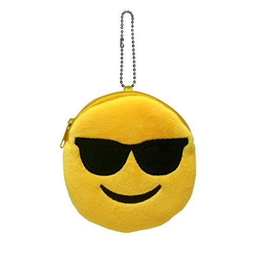 Porte-monnaie Rond Zippé Motif en Emoji en Pelu...